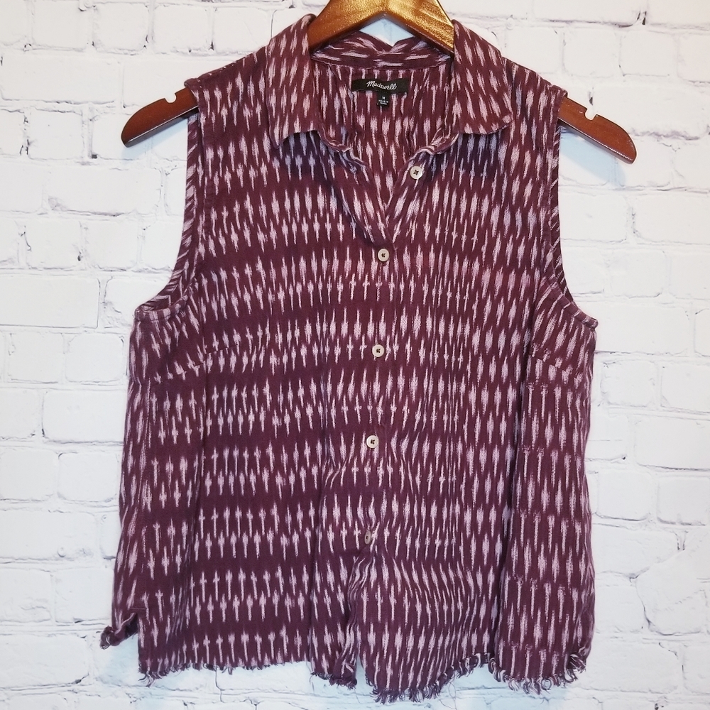 Madewell sleeveless button crop